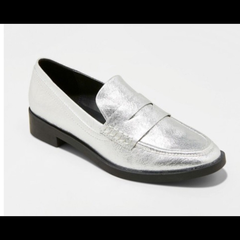 A New Day Metallic Silver Penny Loafers